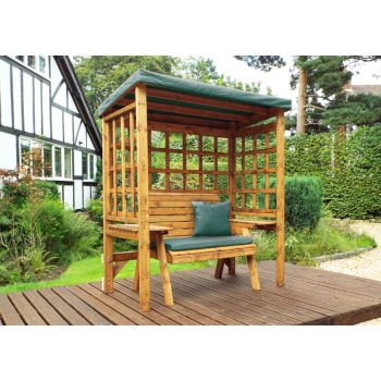 Wentworth Two Seat Arbour - W172 x D92 x H194 - Fully Assembled - Green