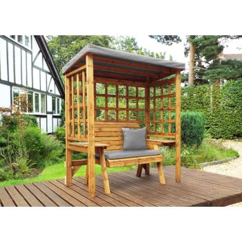 Wentworth Two Seat Arbour - W172 x D92 x H194 - Fully Assembled - Grey