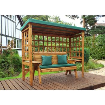 Wentworth Three Seater Arbour - W225 x D92 x H194 - Fully Assembled - Green