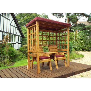 Henley Twin Seat Arbour - W172 x D81 x H193 - Fully Assembled - Burgundy