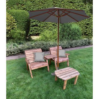 Grand Twin Straight Chair with Coffee Table - W220 x D74 x H98 - Fully Assembled - Grey