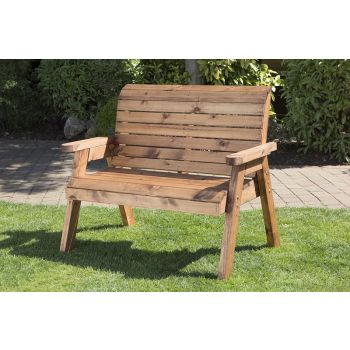 Traditional Two Seater Bench Boxed (Flatpacked), Wooden garden seat