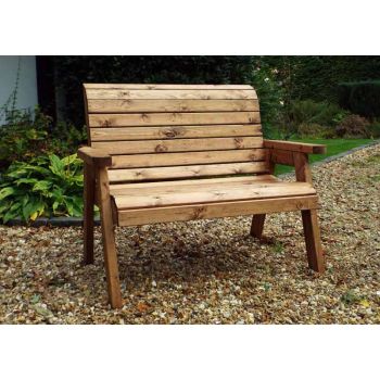 Two Seat Bench - L74 x W118 x H98 cm - Redwood - Minimal Assembly Required