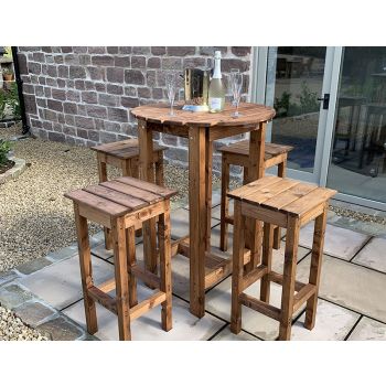 Alfresco Bar Set Four Seater - L170 x W170 x H110 - Redwood