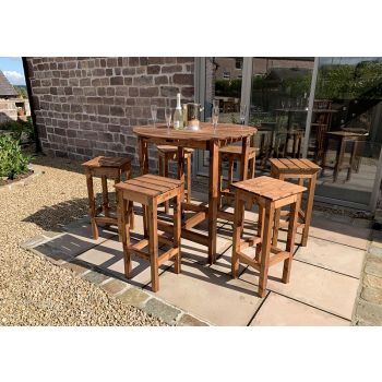 Alfresco Bar Set Six Seater - L200 x W200 x H110 - Redwood