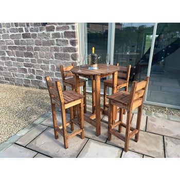 Deluxe Alfresco Bar Set Four Seater - L170 x W170 x H110 - Redwood