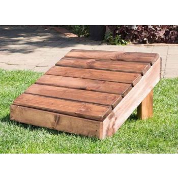 Footstool - L48 x W47 x H29 cm - Redwood - Minimal Assembly Required