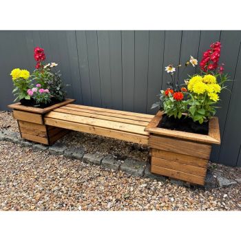 Knights Double Planter Bench Flat Packed - L47 x W189 x H39 cm - Minimal Assembly Required