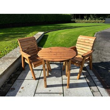 Thatcham Two Seater Outdoor Dinner Set - Timber - L100 x W220 x H98 cm