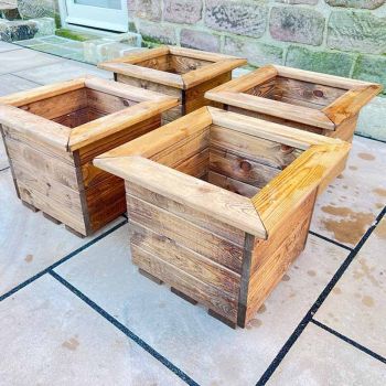 4Pc Regular Planter Set - Wood - L41 x W41 x H32.5 cm - Fully Assembled