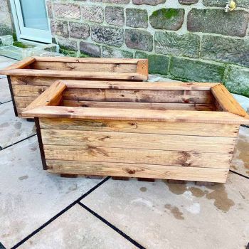 2Pc Large Trough - Wood - L41 x W83 x H32.5 cm - Fully Assembled
