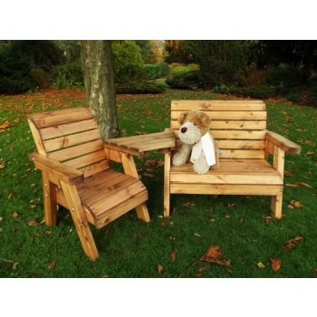 Little Fellas Bench/Chair Combination Set (Angled) for Children - W180 x D80 x H77 - Fully Assembled