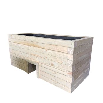 Wooden Hedgehog Hide Garden Planter Trough - Norfolk Plant Pot Box - L90 x W40 x H60 cm - Fully Assembled