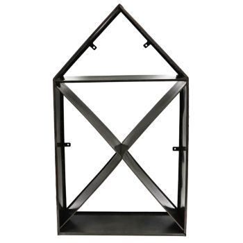 House Sculptural Log Storage - Metal - L30 x W70 x H125 cm - Natural Black