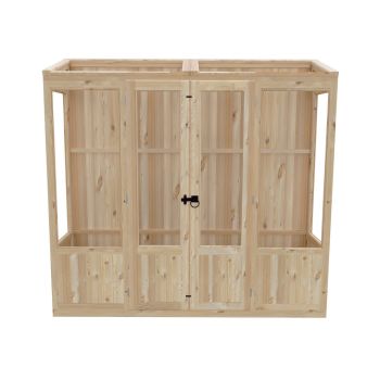Holme 7 x 2 Double Door Greenhouse - Timber - L59 x W210 x H200.7 cm