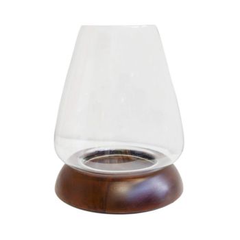 Harvey Cylinder Lantern - Walnut - L21 x W21 x H28.5 cm - Brown