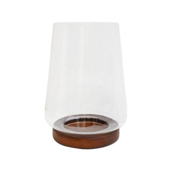 Harvey Tapered Dome Lantern - Walnut - L20 x W20 x H25.5 cm - Brown