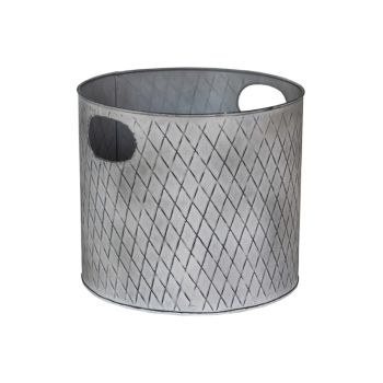 Indoor Christmas Tree Bucket - Galvanized Steel - L23 x W23 x H23 cm - Zinc