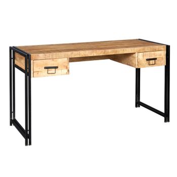 Cosmo Industrial Desk - Solid Mango Wood - L60 x W151 x H77 cm