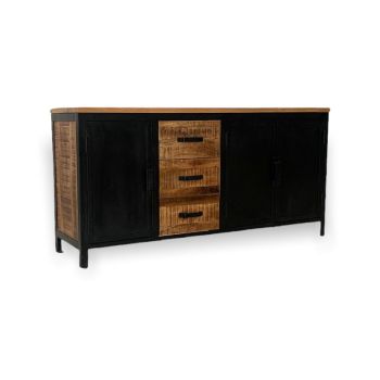 Induse Large Sideboard - Mango Wood/Iron - L42 x W160 x H78 cm - PP Sawn Finish