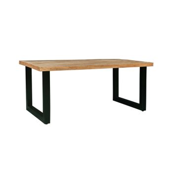 Induse Dining Table - Mango Wood/Iron - L90 x W180 x H76 cm - Mango PP Saw Finish