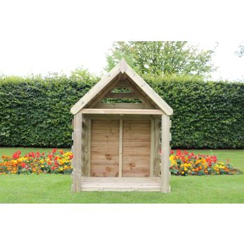Buttercup Deluxe Firewood Log Store, Outdoor Fire wood, kindling and log shelter. Pressure Treated Timber