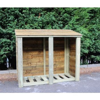 Heavy Duty Logstore 4ft High x 5ft Wide, Outdoor Fire wood, kindling and log shelter. Pressure Treated Timber
