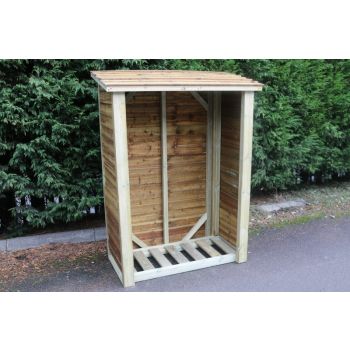 Heavy Duty Log Store - Outdoor Firewood Wooden Garden Timber Log Store - L60 x W120 x H180 cm - Minimal Assembly Required