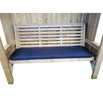Luxury Piped Waterproof Seat Pads - Double Navy Cushion - Outdoor Cushion for Garden Furniture