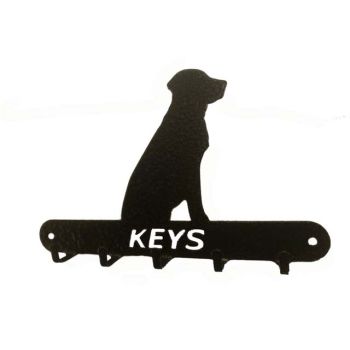 Labrador Key Holder - Steel - L15 x H9 cm - Black