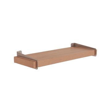 Keer 60 cm Chunky Shelf with Slide on Brackets - Metal - L19.5 x W60 x H3.8 cm - Oak Effect
