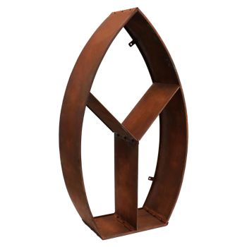 Leaf Arch Sculptural Log Storage - Metal - L30 x W71 x H125 cm - Natural Rust