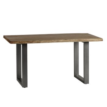 Baltic Live Edge Dining Table - Metal/Acacia Solid Wood - L85 x W150 x H76 cm