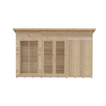 Lela 12x4 Summerhouse including Storage - L125.8 x W357 x H229.9 cm