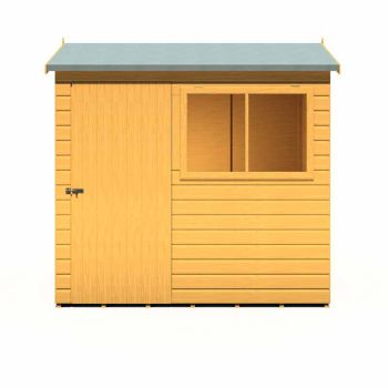7 x 5 Feet Lewis Single Door Reverse Apex Style D Shed - L147.3 x W208.2 x H187 cm