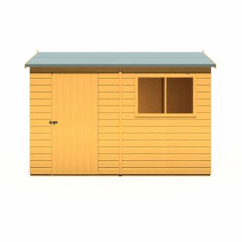 Lewis 10 x 6 Feet Single Door Reverse Apex Style D Shed - L196.3 x W311.4 x H212.7 cm