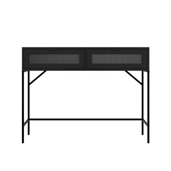 Lincoln Console Table - Wood - L35 x W106 x H80 cm - Matte Black/Reeded Finish
