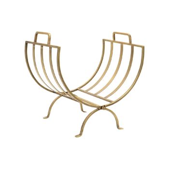 Linear Log Basket - Iron - L50 x W35 x H48.5 cm - Brass