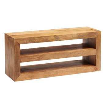 Toko Light Mango Open Media Unit - Solid Mango Wood - L35 x W107 x H48 cm