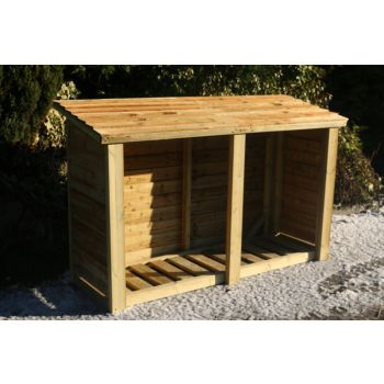 Heavy Duty Log Store - Timber - L67 x W190 x H150 cm - Minimal Assembly Required