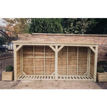 Super Heavy Duty Log Store - Timber - L60 x W360 x H180 cm - Minimal Assembly Required