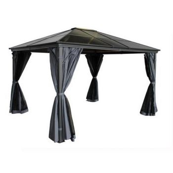 Lugano Polycarbonate Gazebo - H265 x W360 x L300 cm - Grey