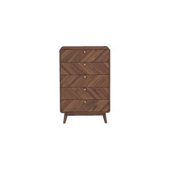 Chest of Drawers - MFC/MDF - L40 x W80 x H123 cm - Columbian Walnut