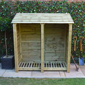 Hambleton 6ft Log Store - L80 x W180 x H181 cm - Light Green