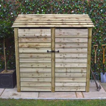 Hambleton 6ft Log Store with Doors - L80 x W180 x H181 cm - Light Green