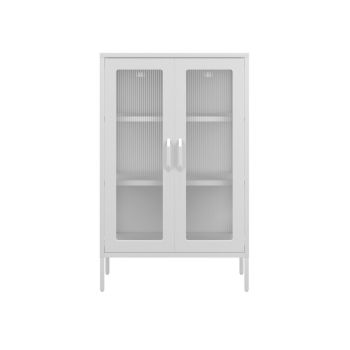 Marsh Storage Cabinet - Steel/Glass - L36 x W65 x H101.5 cm - White - Flat Packed