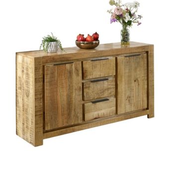 Surrey Large Sideboard 2 Door 3 Drawer - Solid Mango Wood - L40 x W145 x H80 cm