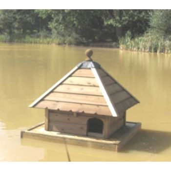 Medium Square Floating Duck House, Waterfowl Nesting Box for Pond or Lake