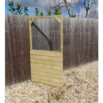 Framed Aviary DOOR panel - Half Timber clad and Half Wire with 6' x 3' - with galvanised wire mesh 1/2" X 1/2" - 19 gauge