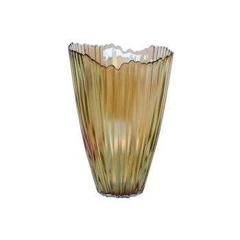 Mocha Rippled Vase - Glass - L14.5 x W14.5 x H25 cm - Mocha